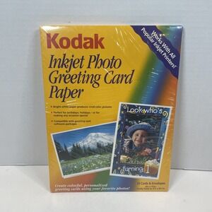 Kodak Inkjet Photo Greeting Card Paper 20 Cards& Envelopes Cat 106‎ 2330 New